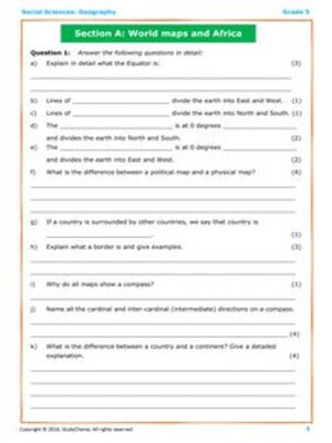 cover image of Grade 5 Geography Test 1: Maps & Africa